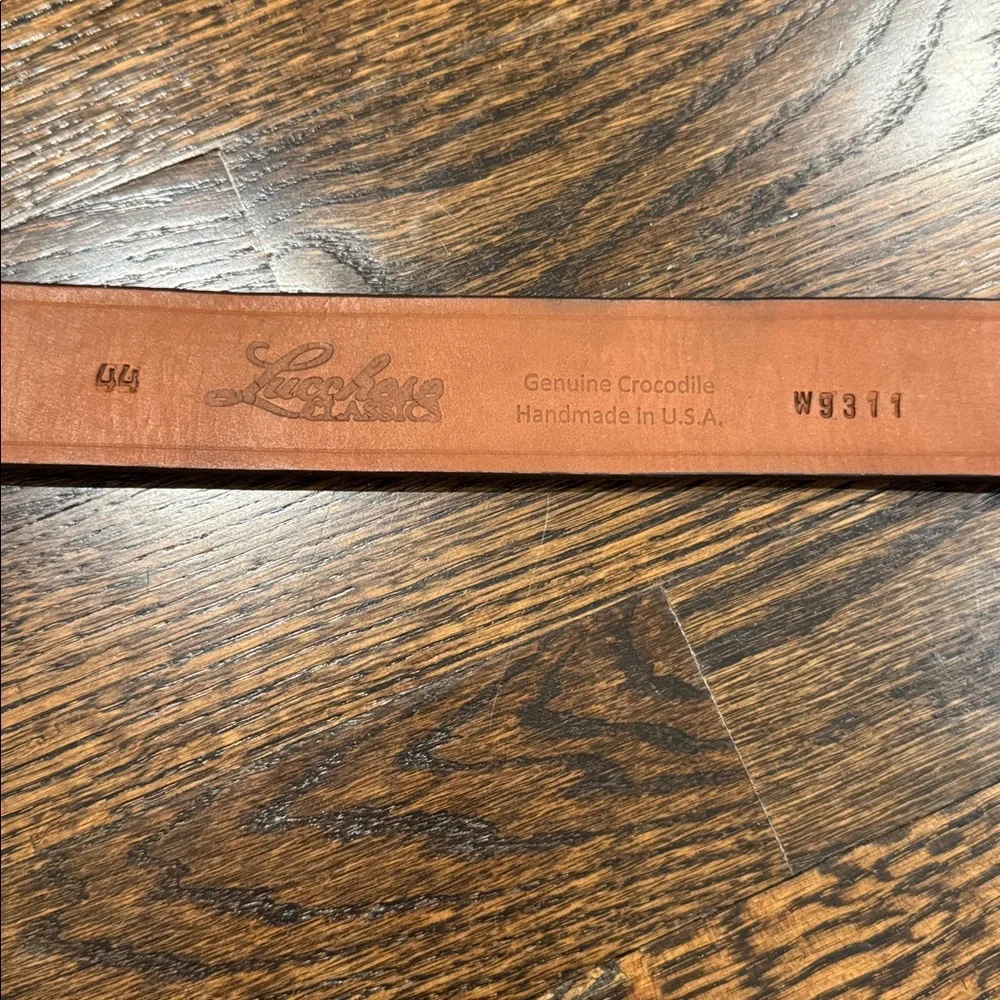 Luchesse Classic Croccodile belt size 44 silver buckle cowboy - Picture 4 of 12